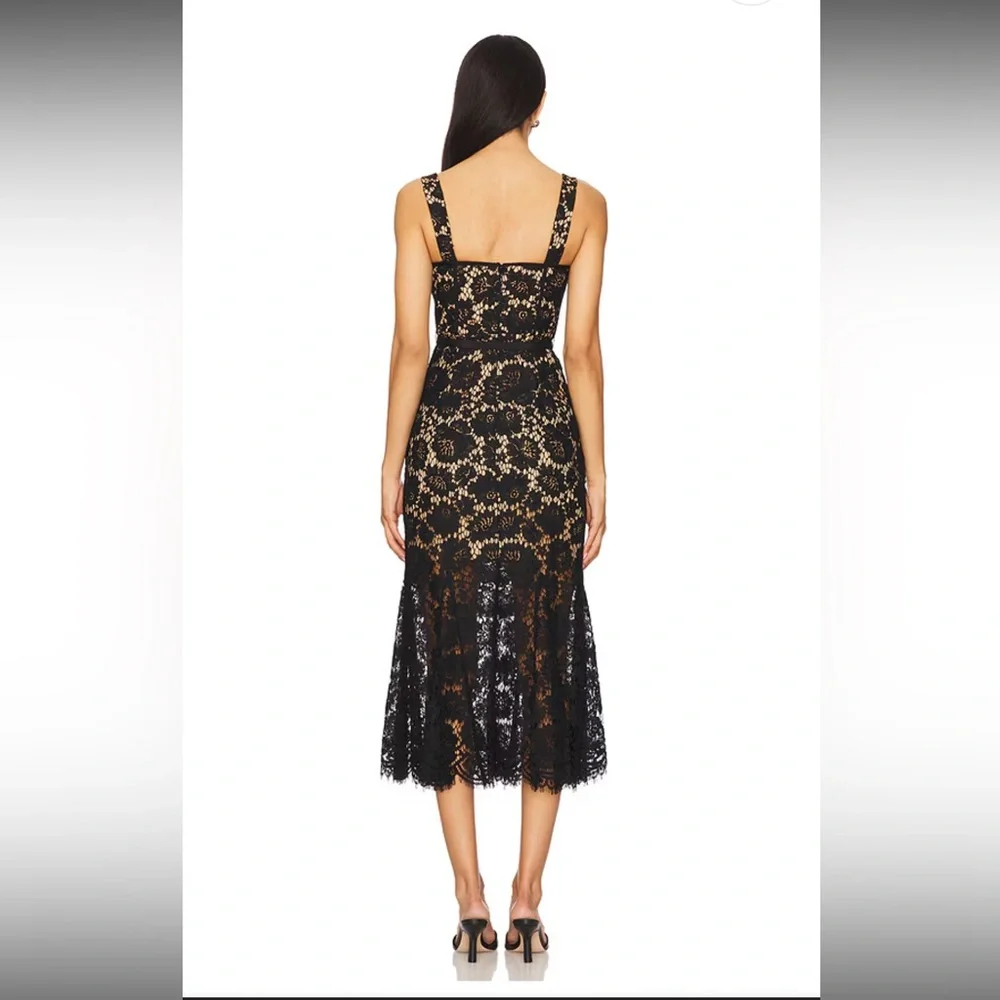 SELF-PORTRAIT Fine Lace Midi Dress in Black US6/ UK10 LAST ONE! - Picture 3 of 10